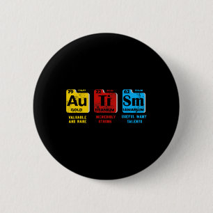 Autism Awareness Women Men Kids Elements Periodic Button