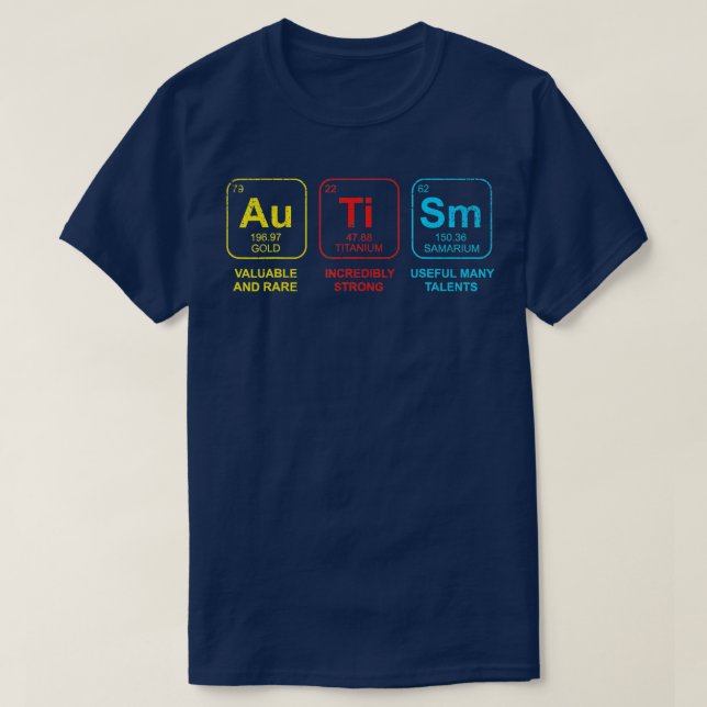 Autism Awareness Women Men Kids Elements Periodic  T-Shirt (Design Front)