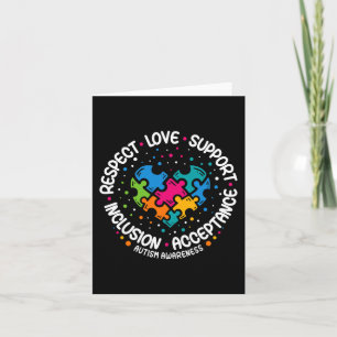 Autism Awareness  Women Men Respect Love Support A Card