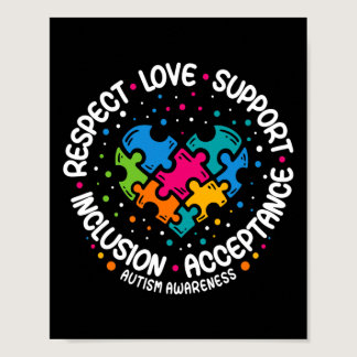 Autism Awareness  Women Men Respect Love Support A Poster