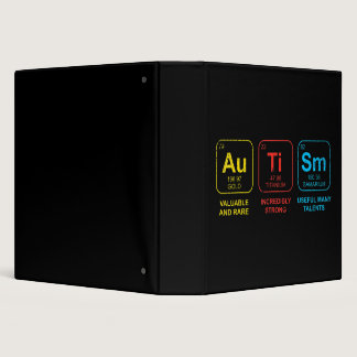 Autism Awareness Women Mom Kids Acceptance Sunflow 3 Ring Binder