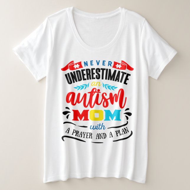 Autism Awareness Women's Plus-Size Basic T-Shirt (Design Front)
