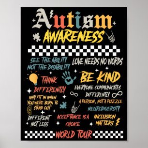 Autism Awareness World Tour Be Kind Acceptance Is Poster