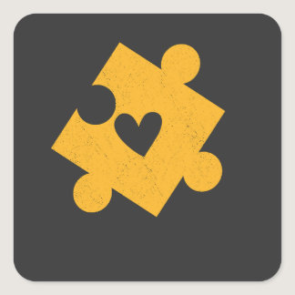 Autism Awareness yellow  Puzzle Piece Pocket Square Sticker