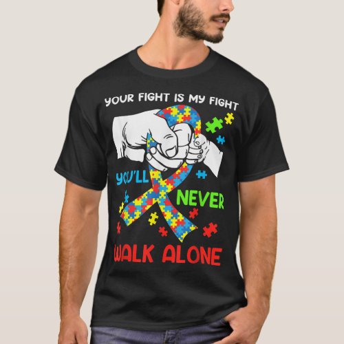 Autism Awareness You Will Never Walk_Alone Support T_Shirt