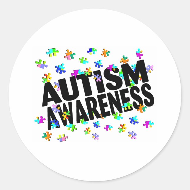 Autism Awarness Classic Round Sticker (Front)