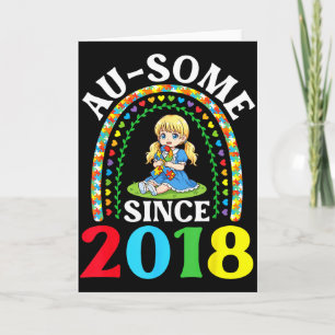 Autism Awesome Ausome Since 2018 Awareness 8th Bir Card