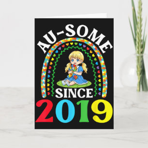 Autism Awesome Ausome Since 2019 Awareness 7th Bir Card