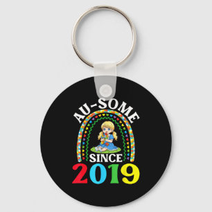 Autism Awesome Ausome Since 2019 Awareness 7th Bir Keychain