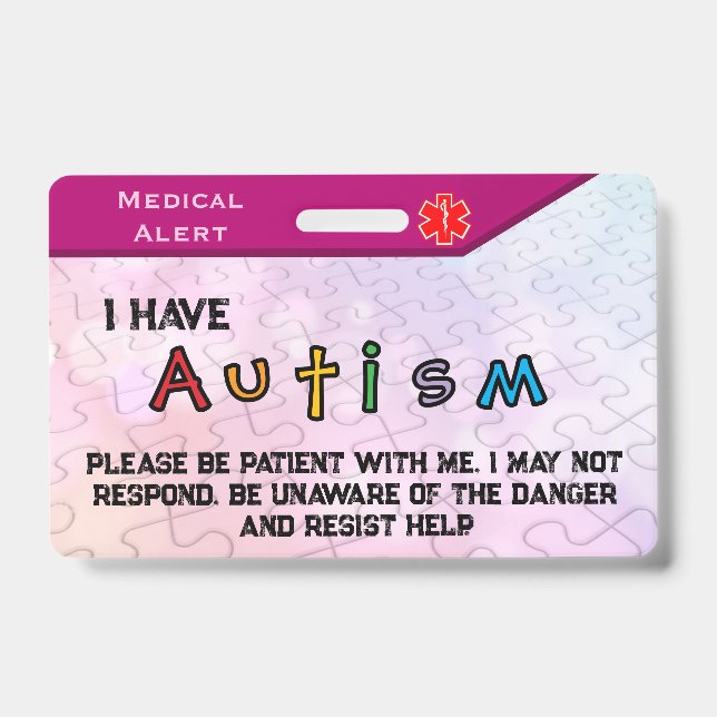 Autism Badge pink (Front)
