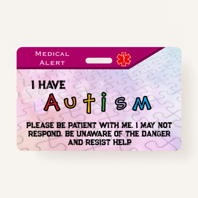 Autism Badge pink (Front)
