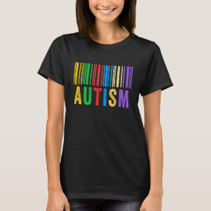 Autism Barcode Autism Awareness Dad Mom Kids Autis T-Shirt