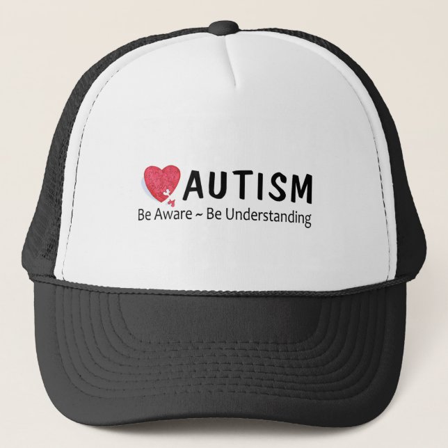 Autism Be Aware Be Understanding Trucker Hat (Front)
