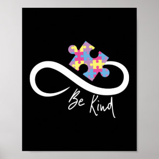 Autism Be Kind Awareness Puzzle Piece Poster