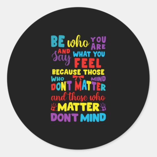 Autism Be With You Puzzle Rainbow Awareness Classic Round Sticker