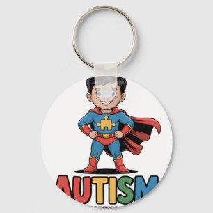 Autism Because Normal Is Boring Superhero Kid Auti Keychain