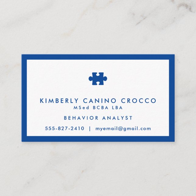 Autism Behavior Analyst Business Card (Front)