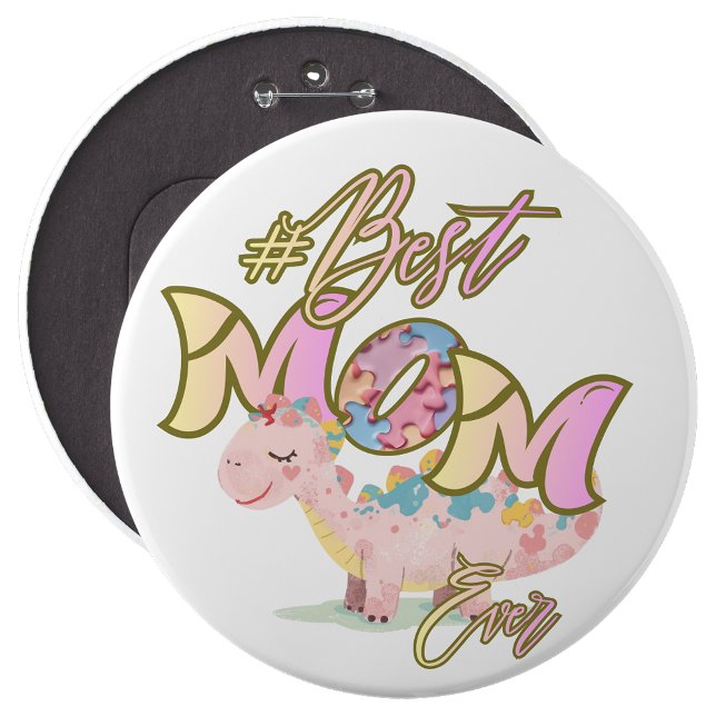 Autism Best Mom Ever Pin Button  (Autism Best Mom Ever Pin Button)