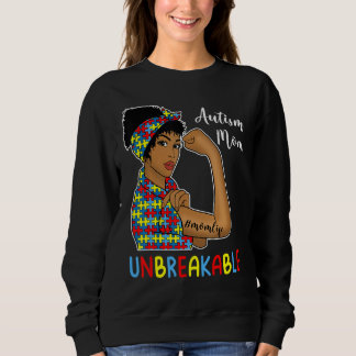 Autism Black Mom Unbreakable Autism Awareness Moth Sweatshirt