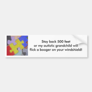 Autism booger 2 bumper sticker