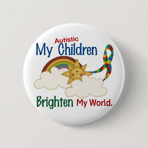 Autism BRIGHTEN MY WORLD 1 Children Button