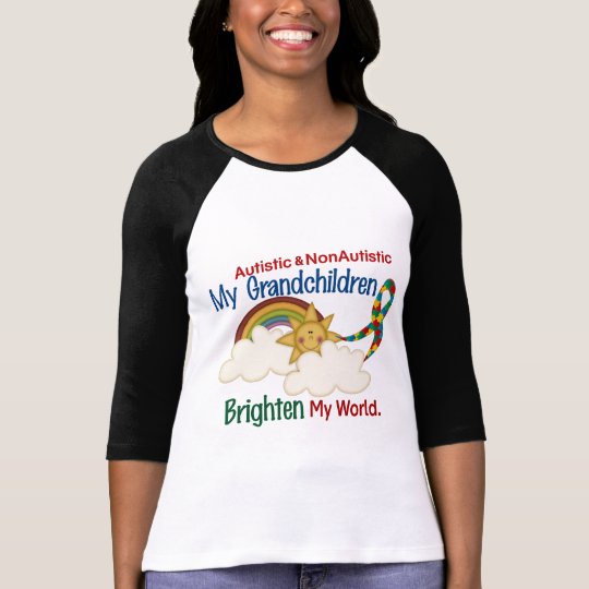 Autism BRIGHTEN MY WORLD 1 Grandchildren 2 T-Shirt