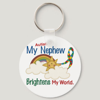 Autism BRIGHTENS MY WORLD 1 Nephew Keychain