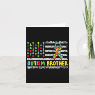 Autism Brother Autism Awareness Mom Dad Usa Flag G Card