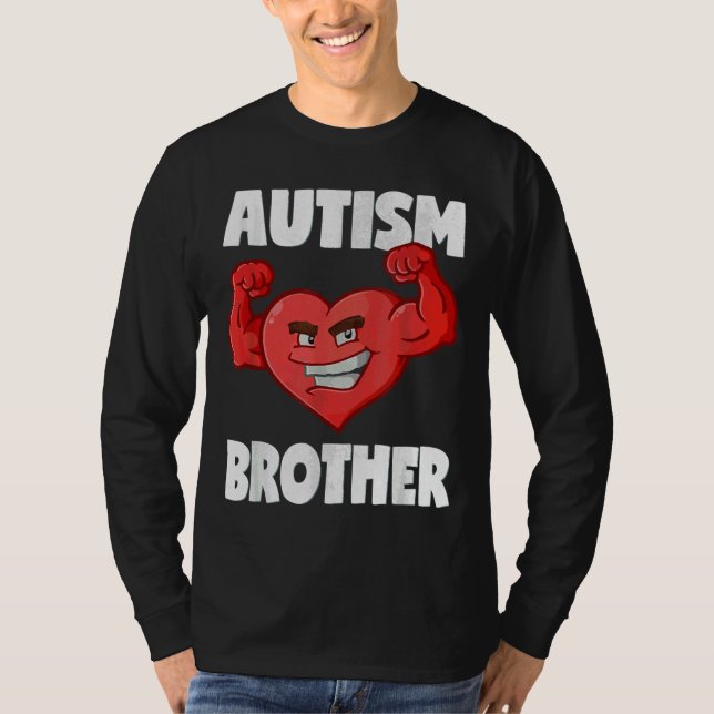Autism Brother Heart Strong Brothers Awareness T-Shirt (Front)
