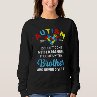 Autism Brother Who Never Gives Up Autism Awareness Sweatshirt