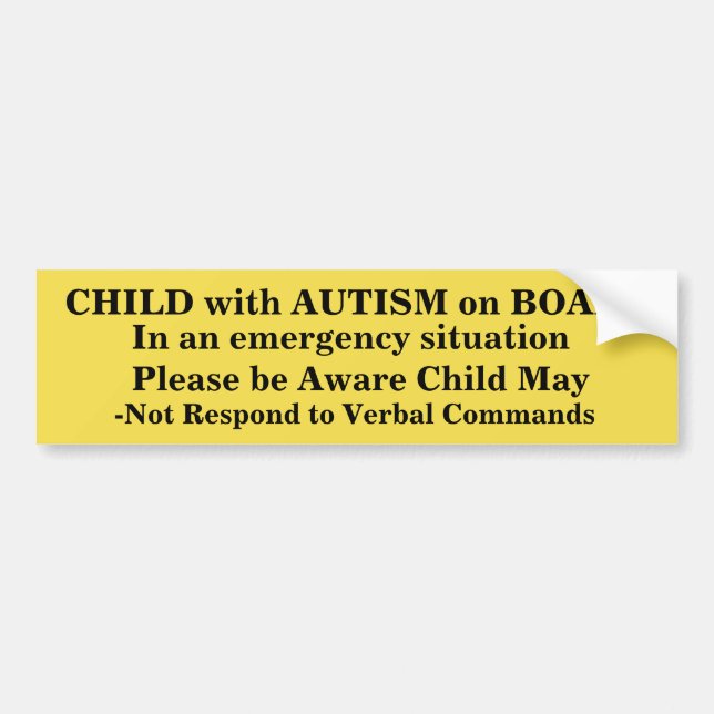 Autism bumper sticker customizable (Front)