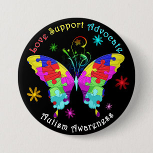 Autism Butterfly Button