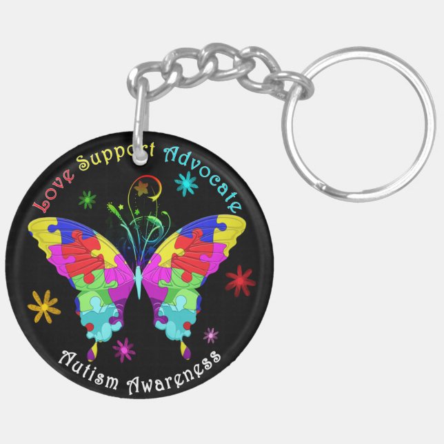 Autism Butterfly Keychain (Back Right)