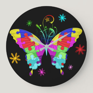 Autism Butterfly Large Clock