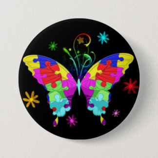 Autism Butterfly Pinback Button