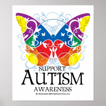 Autism Butterfly Poster by fightcancertees at Zazzle