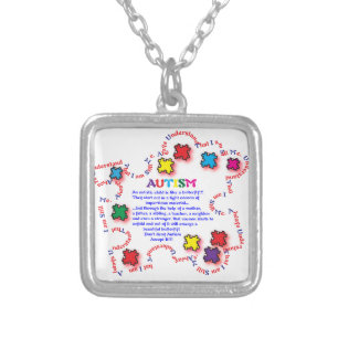 Autism Butterfly Silver Plated Necklace