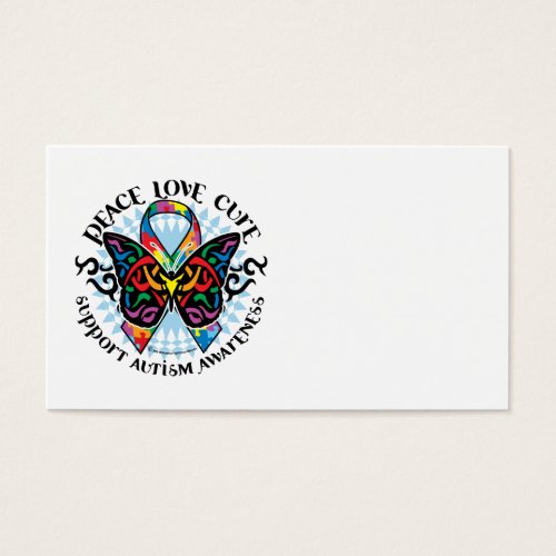 Autism Butterfly Tribal 2 Business Cards