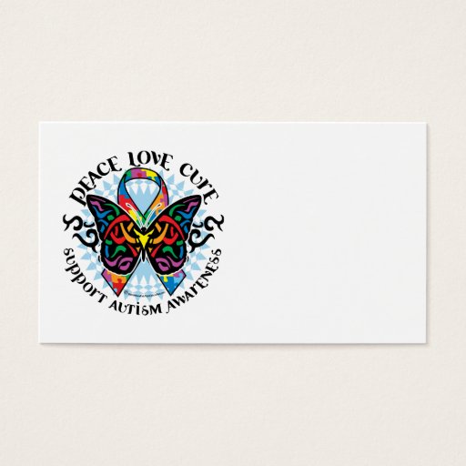 Customizable Autism Butterfly Tribal 2 Business Cards
