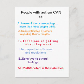 Autism CAN be. Postcard