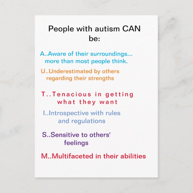 Autism CAN be.  Postcard (Front)