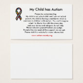 Autism cards (Front & Back)