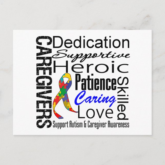 Autism Caregivers Collage Postcard (Front)
