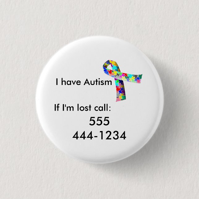 Autism Child ID Pinback Button (Front)