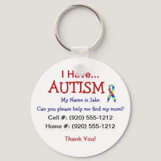 Autism Child ID Zipper Pull (Changeble Text) Keychain
