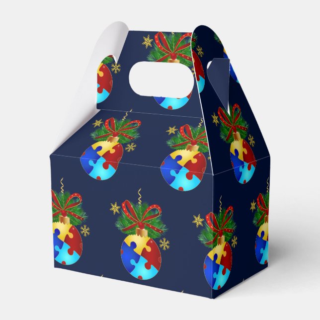 Autism Christmas Bauble Favor Boxes (Front Side)