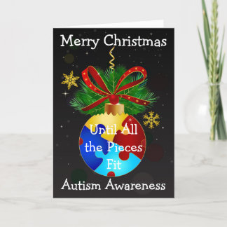 Autism Christmas Bauble Holiday Card