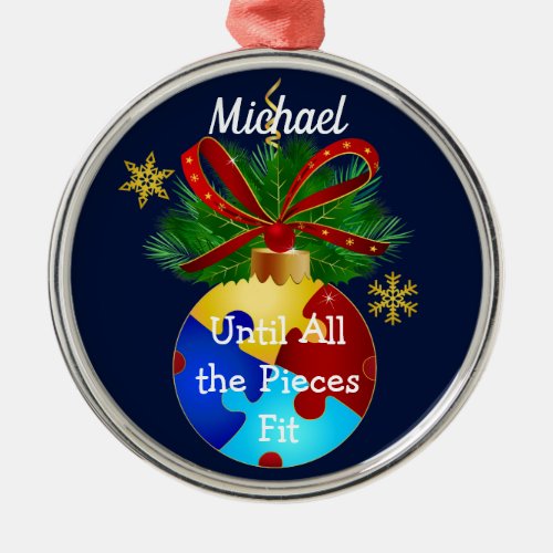 Autism Christmas Bauble Metal Ornament