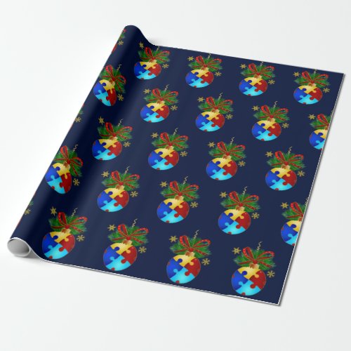 Autism Christmas Bauble Wrapping Paper