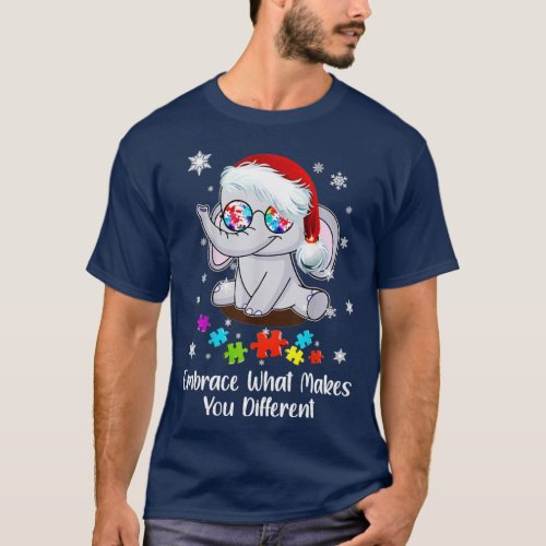 Autism Christmas Embrace What Makes You Different  T_Shirt